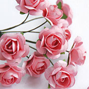 1/2 Inch Pink Paper Roses