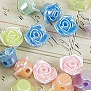 12mm Acrylic Rose Beads - Mixed Colors*