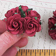 1 Inch Burgundy Paper Roses*
