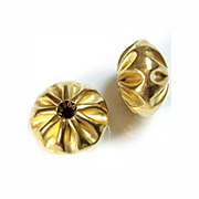 Puffy Pleated Brass Bead - 20mm