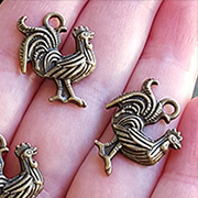 20mm Bronze Rooster Charm*
