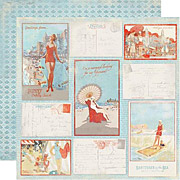 Beach Beauties Postcards Scrapbook Paper