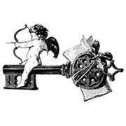 Large Cherub on Key Rubber Stamp