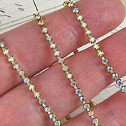 2mm Rhinestone Chain - Aurora Borealis