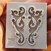 2 Symmetrical Flourishes Silicone Mold