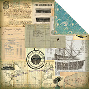 Maritime Voilier Scrapbook Paper