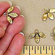 3 Connected Brass Leaves
