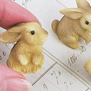 Set of 3 Mini Tan Bunny Rabbits