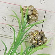 Glittered Gold Berry Clusters