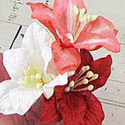 Mulberry Paper Lilies - Red & White Mix*