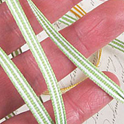 Narrow Striped Ribbons - Celery Green