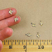 3 Tiny Brass Leaves