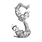 Acrobats (S-shaped) Rubber Stamp