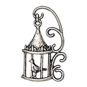 Antique Silver Birdcage Charms*