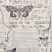 Tim Holtz Printed Tissue Roll - Music & Butterflies