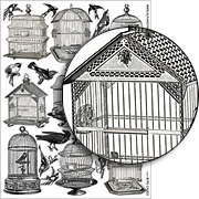 Bird Cage Collage Sheet