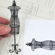 Black Die-Cut Cage Dress Form Silhouettes