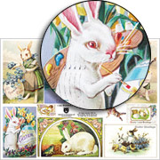 Bunnies & Violets Collage Sheet