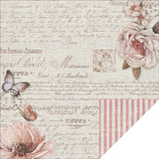 French Heritage Pink Ticking Linen Scrapbook Paper