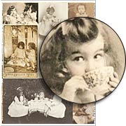 Cabinet Card Girls with Dolls Collage Sheet