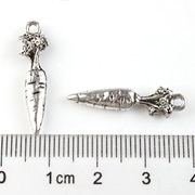 Antique Silver Carrot Charm