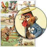 Chicks and Roosters Collage Sheet