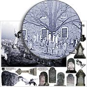 Churchyard Cemetery Collage Sheet