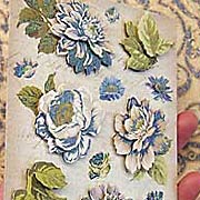 Blue/Ivory Die-Cut Flower Stickers
