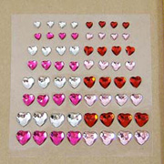 Adhesive-Backed Heart or Flower Rhinestones