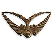Diving Swallow Vintage Brass Pendant