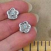Antique Silver/Aqua Flowers