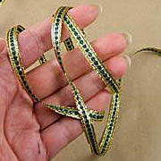 Gold/Green Metallic Ribbon