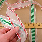 Red or Green Striped Ribbon
