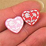 Pink or Red Heart Buttons