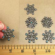 Metal Snowflakes with Rhinestones