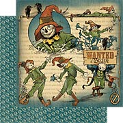 The Magic of Oz: Scatterbrained Scarecrow Scrapbook Paper