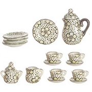 Black & White Floral Tea Set