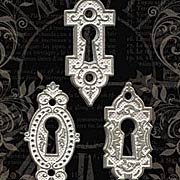 Ornate Metal Key Holes - Shabby Chic