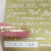 Joyeux Noel Text Sticker Sheet - Gold