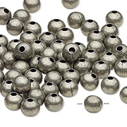 6mm Round Gunmetal Beads