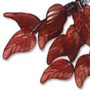Lucite Curved Leaves - Cranberry