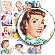 Happy Vintage Housewives Collage Sheet
