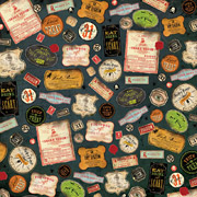 Haunted Labels Scrapbook Paper