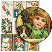 Holiday Children ATCs Collage Sheet