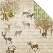 Christmas Joy Scrapbook Paper - Reindeer