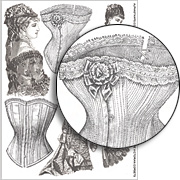 Large Victorian Corsets Collage Sheet