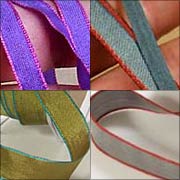 Iridescent Ribbons with Edge-Stitching