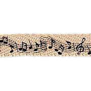 Tan/Black Music Notes Twill Tape
