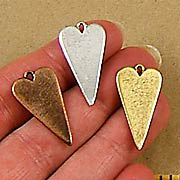 Elongated Heart Charms