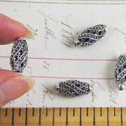 Antique Silver Swirl Oval Ornament - Small